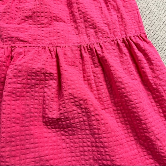 Old Navy Women’s Pink V Neck Gauze Bow Tie Back Tiered MIDI Dress Size Small NWT - Picture 2 of 7